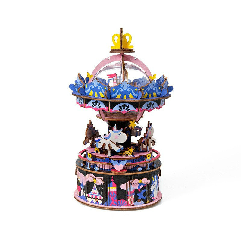DIY 3D Puzzle Mobile Music Box Toy for Adult Children