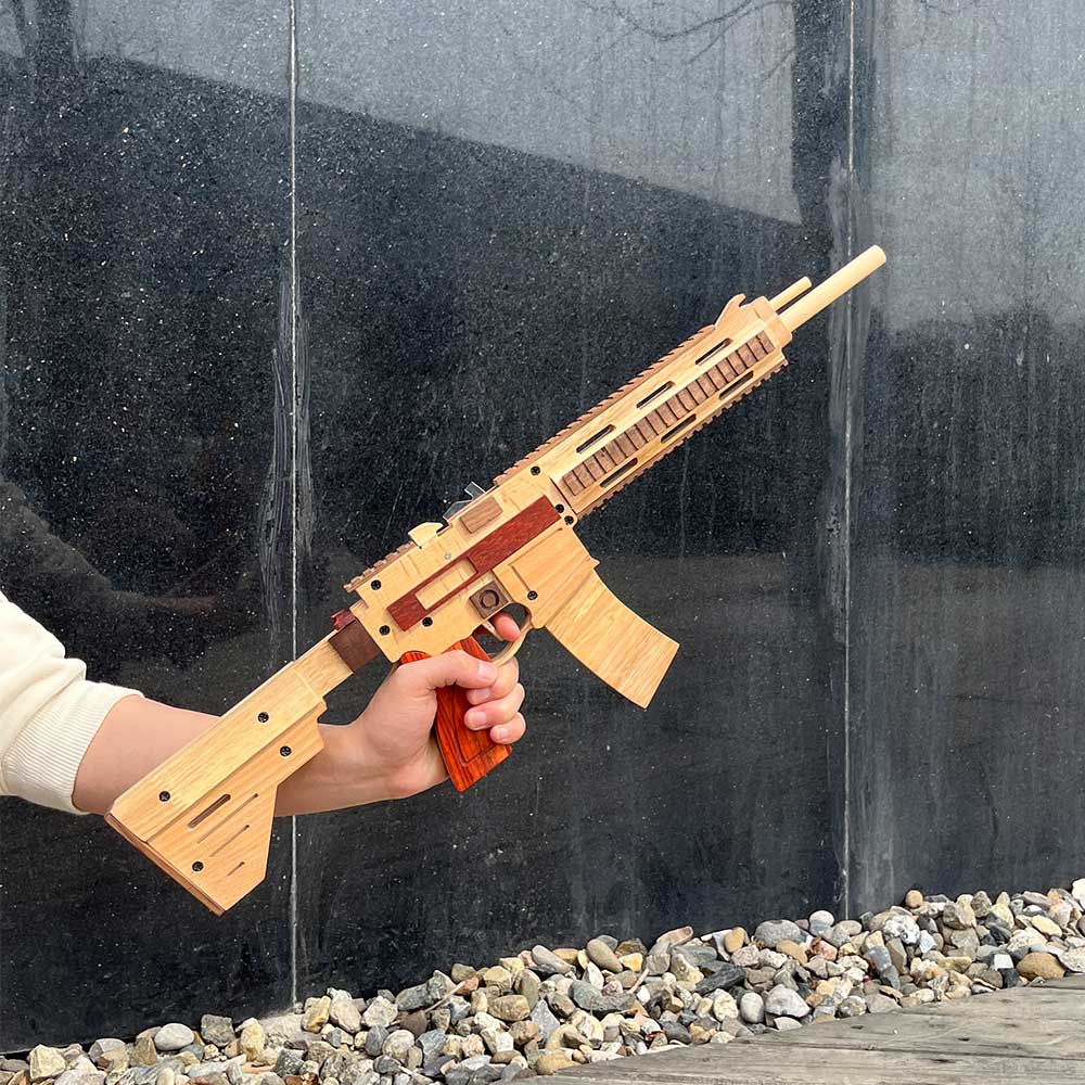 M416 Wooden Rubber Band Gun Model Kit