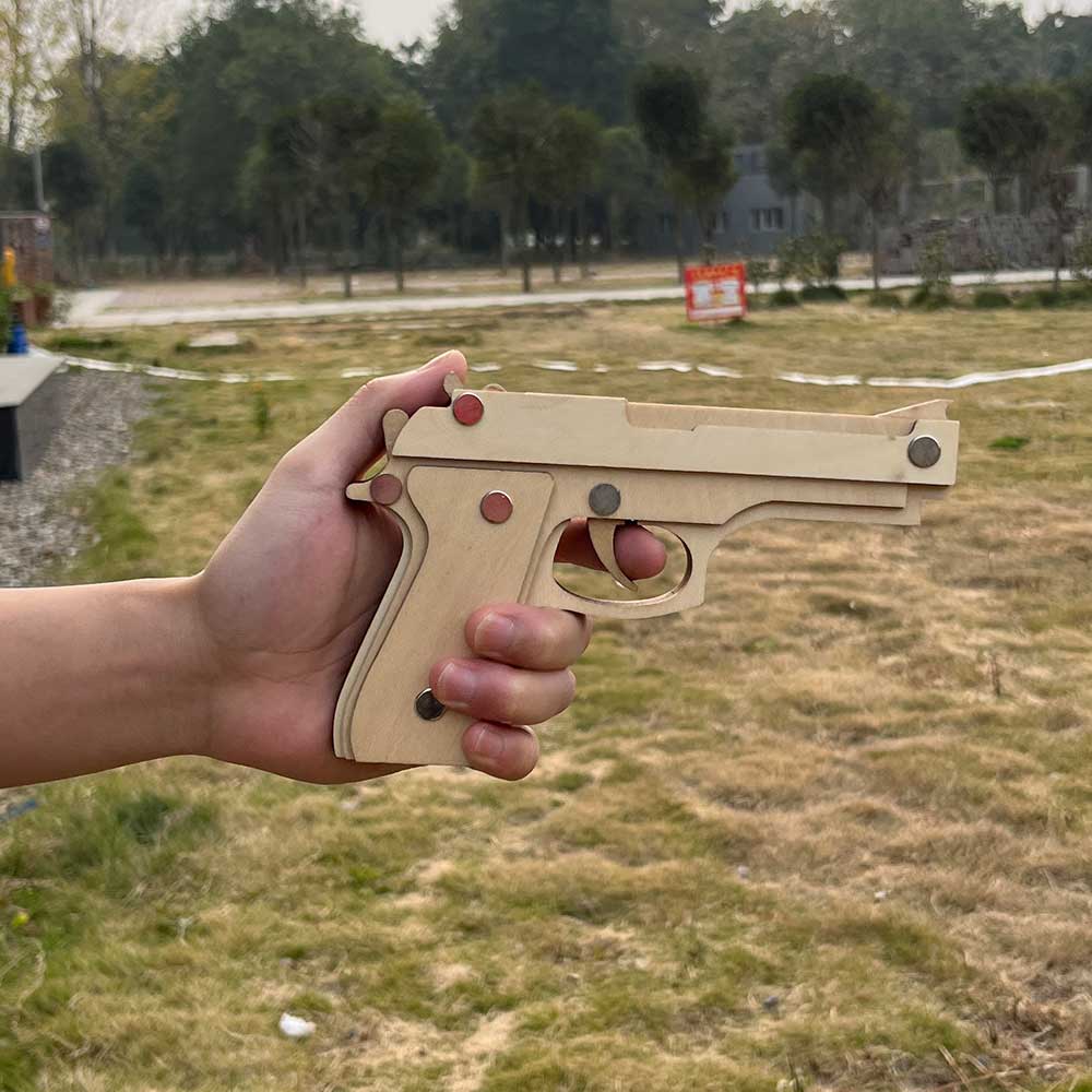 Assembled M92F Wooden Rubber Band Gun