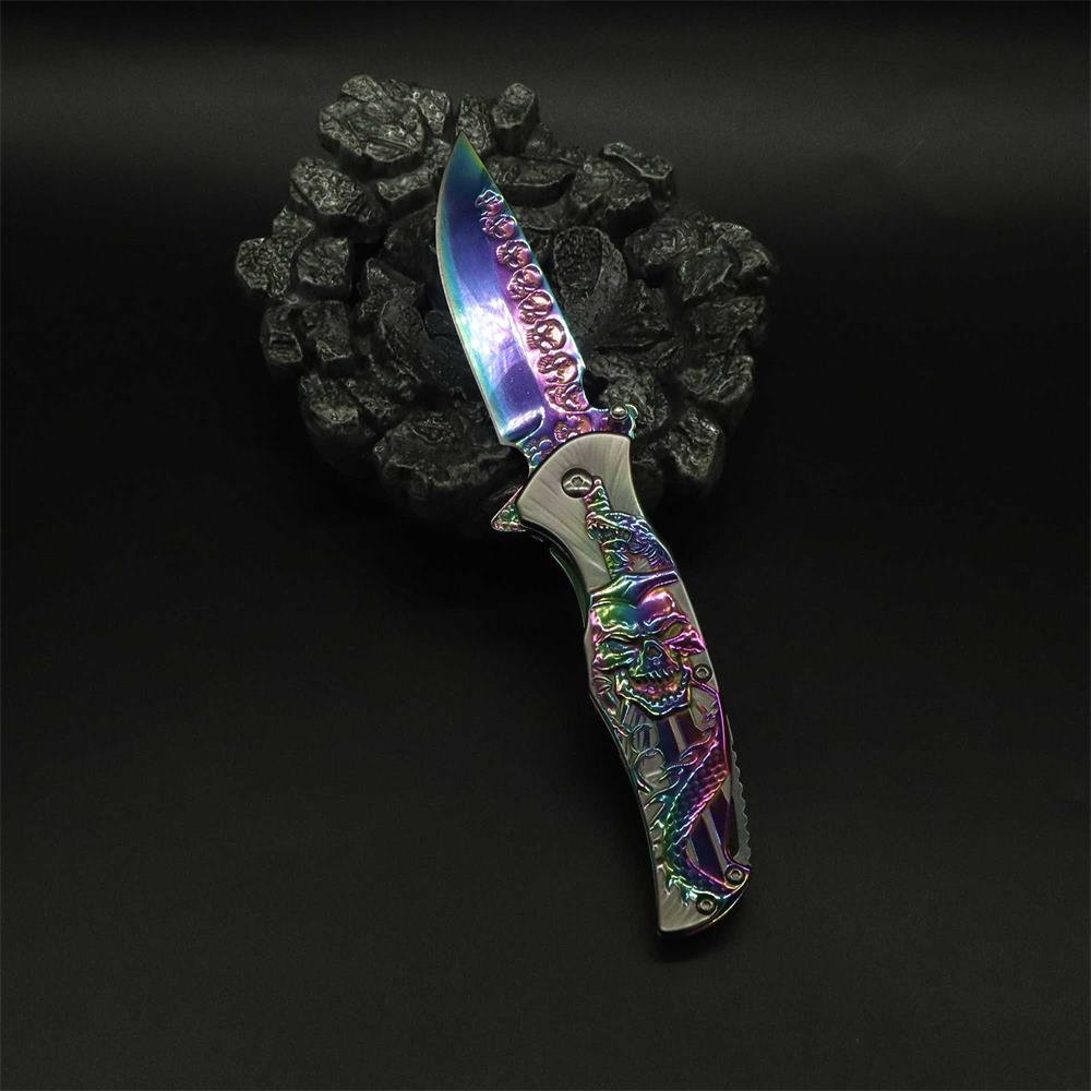 Snake Skull Relief Folding Knife