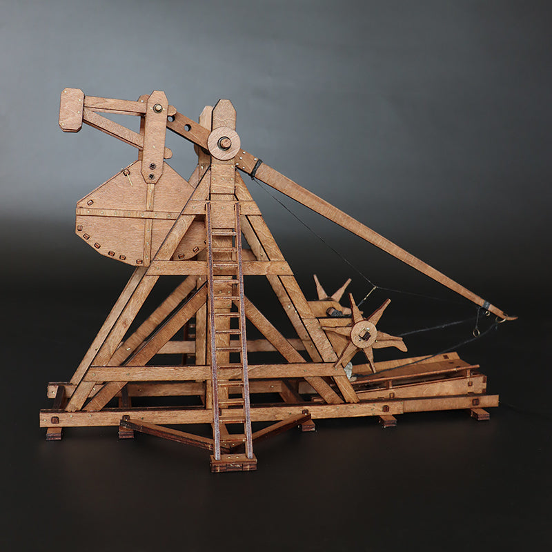 AM003 Stone thrower Wooden Mechanical Military Hobby Toys Kits For Adult