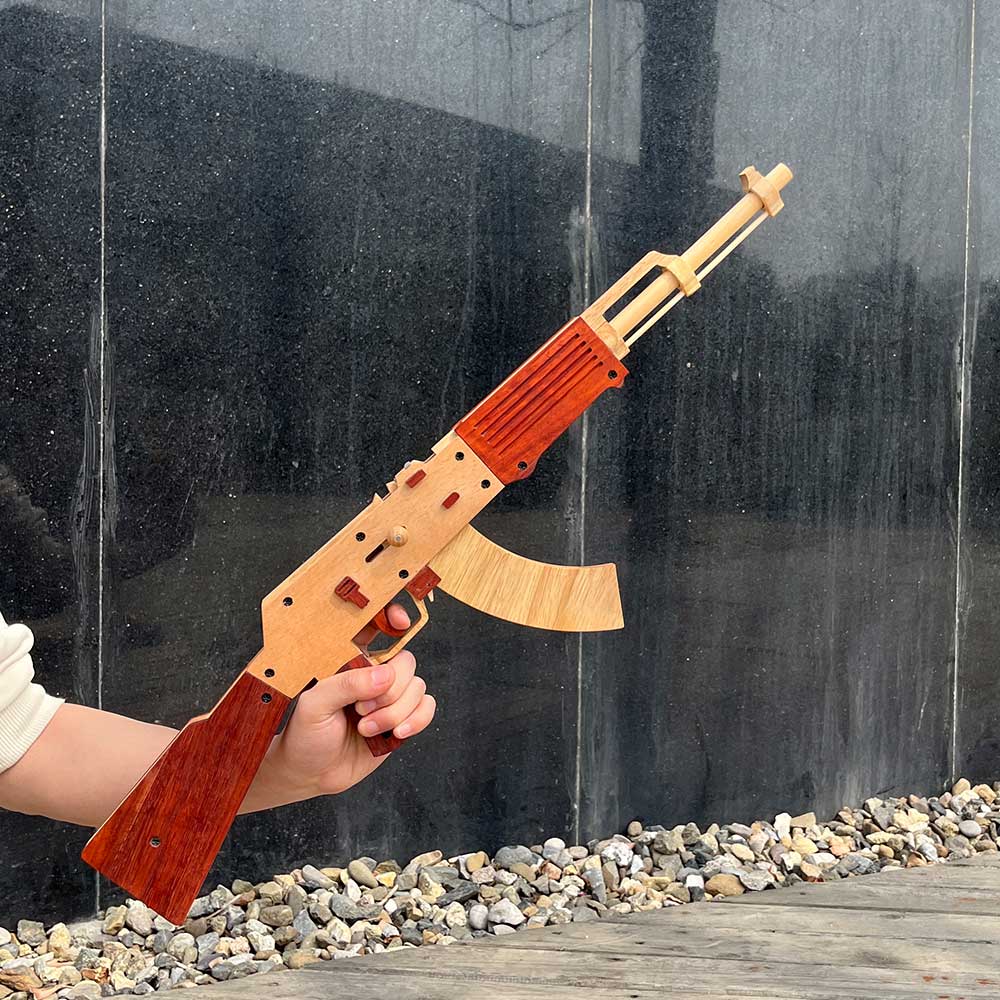 AK47 Wooden Replica Rubber Band Gun Model Kit