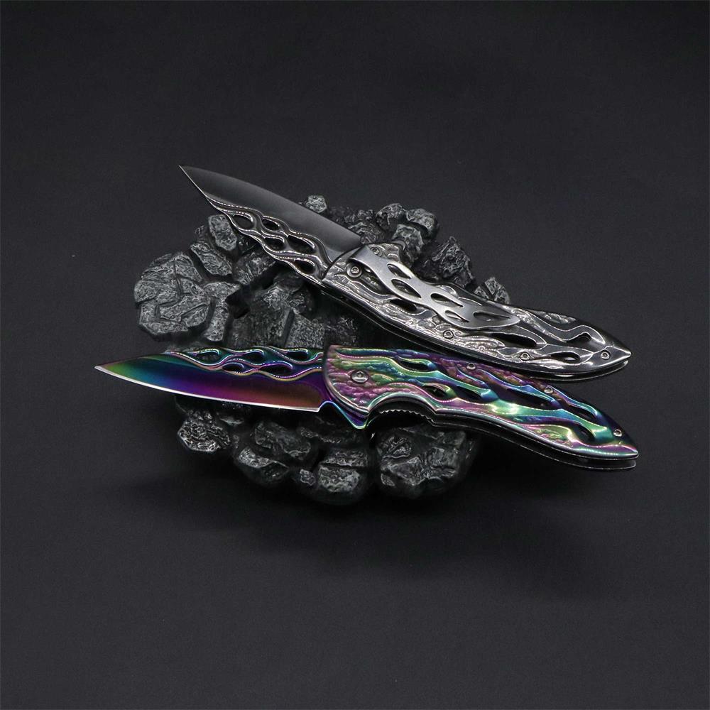 Fantastic Flame Shape Folding Knife