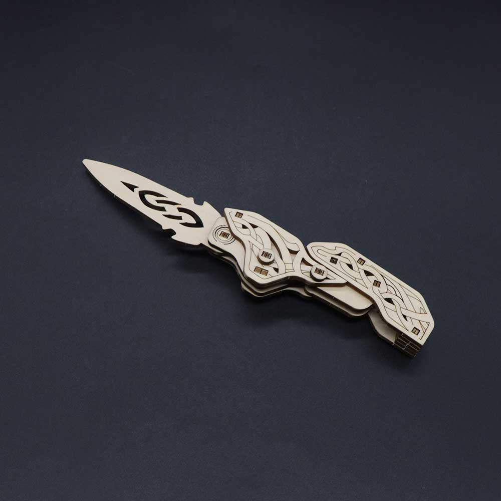 6 Cool Wooden Knife Model Kit 3D Blade Puzzle Toy