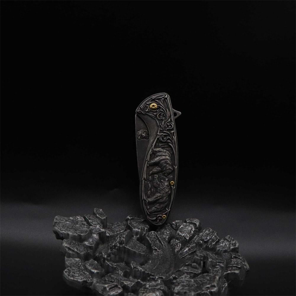 Brown Bear 3D Relief Folding Knife
