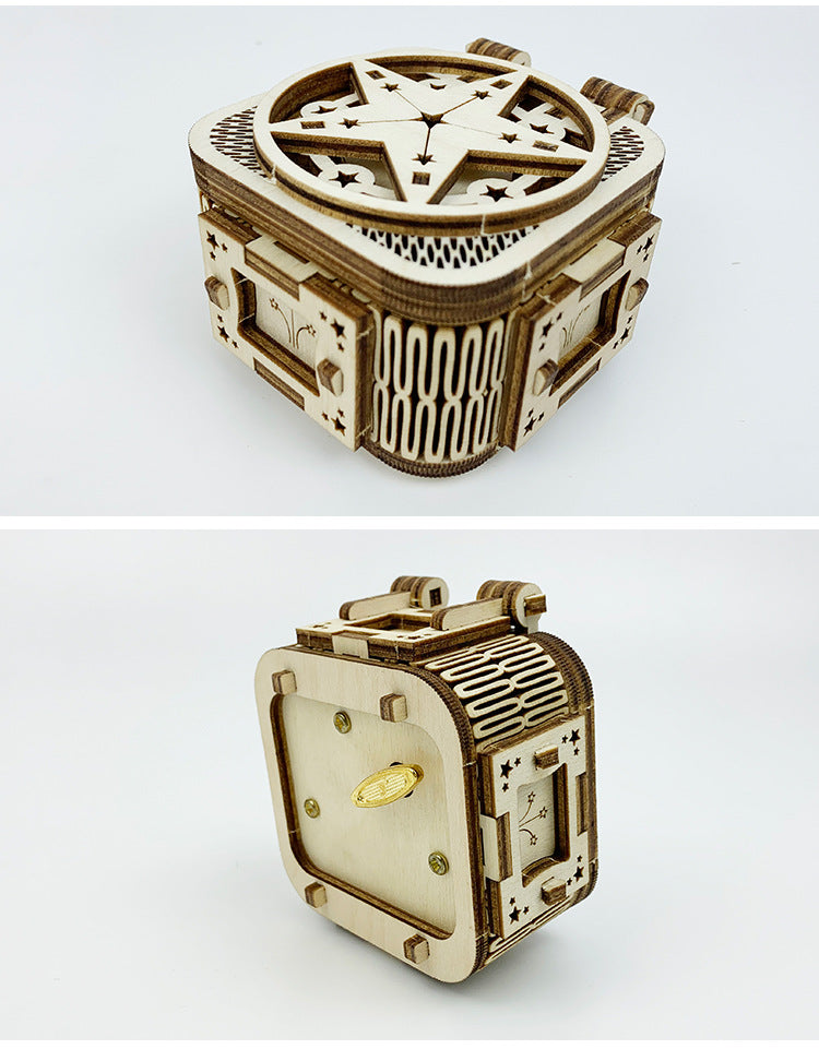 3D Wooden Puzzle Assembly Stars Music Box Model Kit