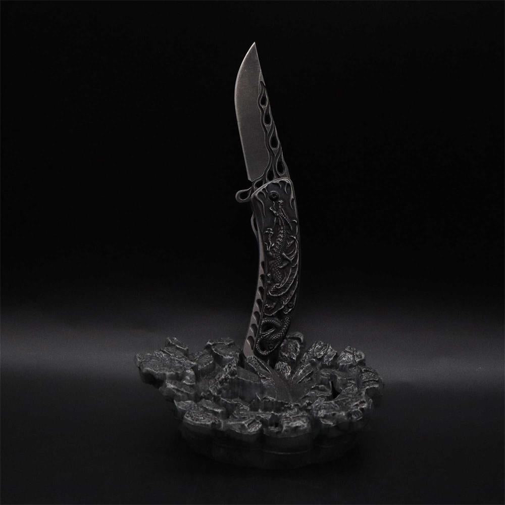 3D Western Dragon Folding Knife