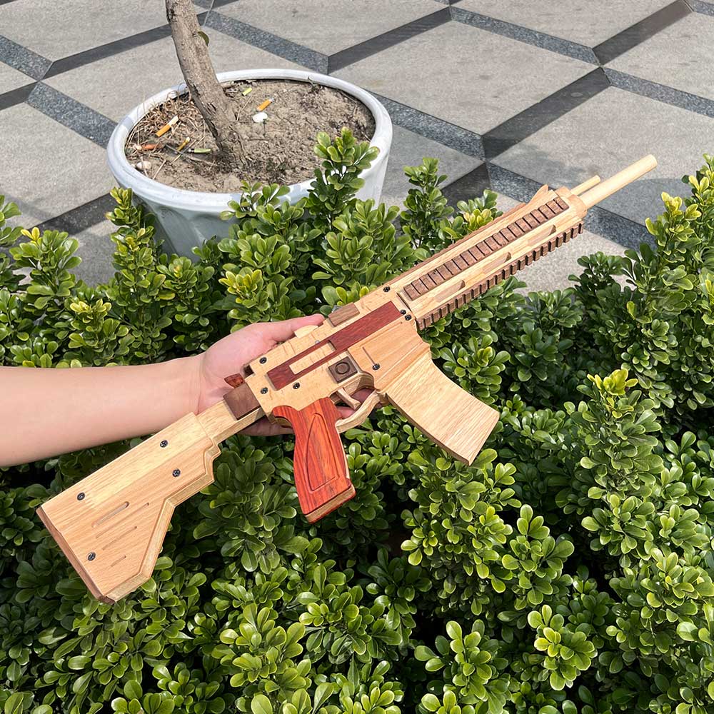M416 Wooden Rubber Band Gun Model Kit