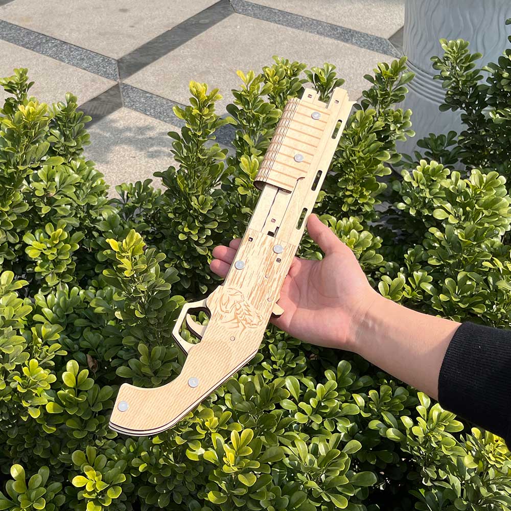 Wooden Mossberg Shotgun Rubber Band Gun Model Kit