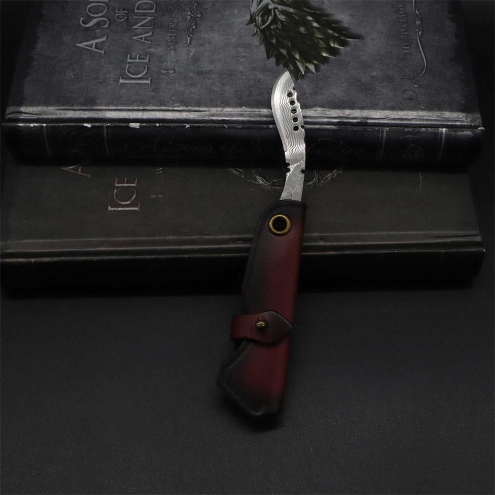 Damascus Steel Nepal Knife With Leather Case