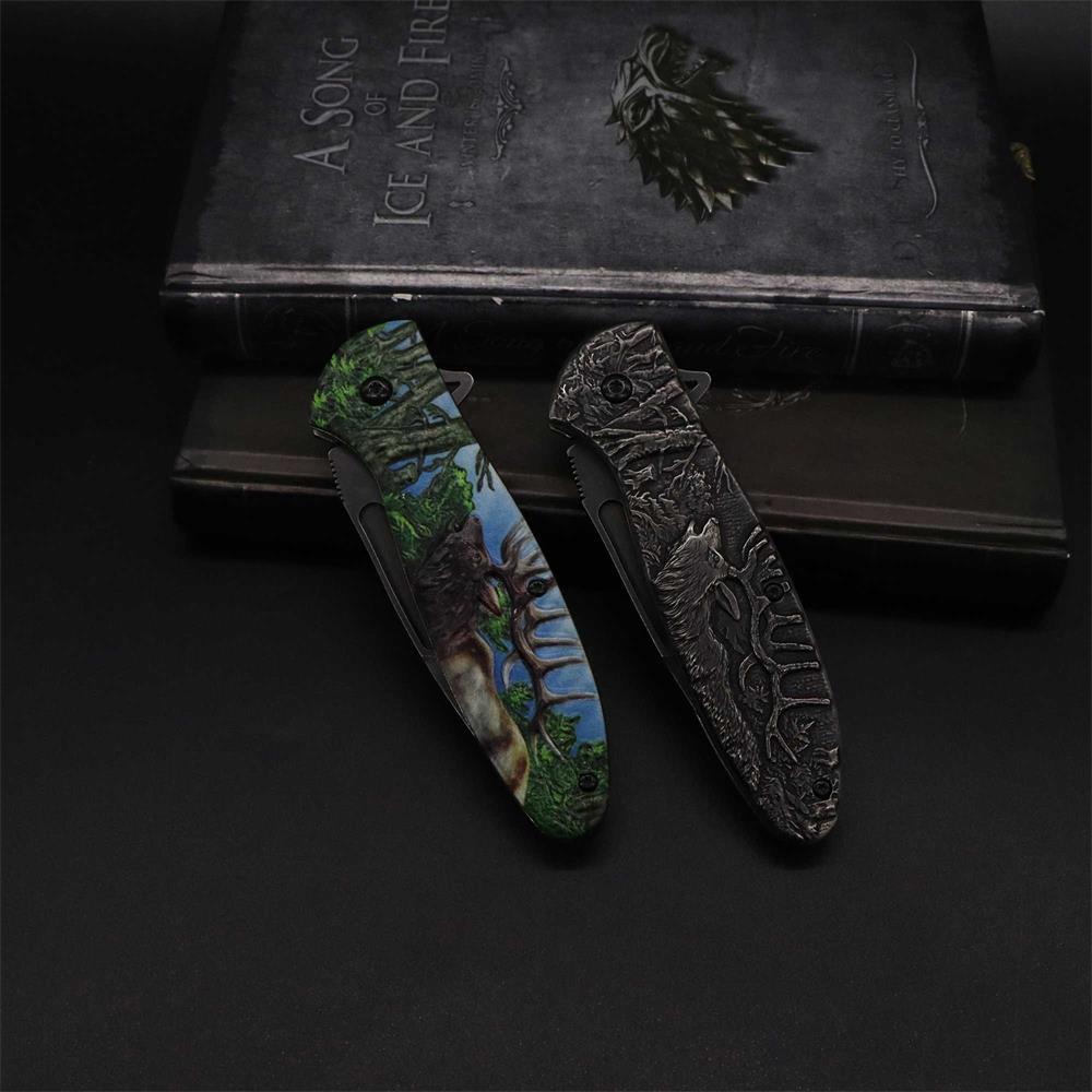Male Deer Folding Knife Portable Camping Tool