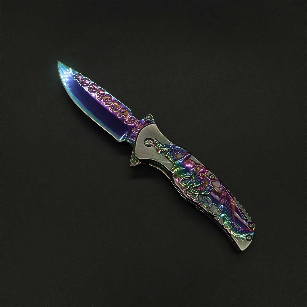 Snake Skull Relief Folding Knife