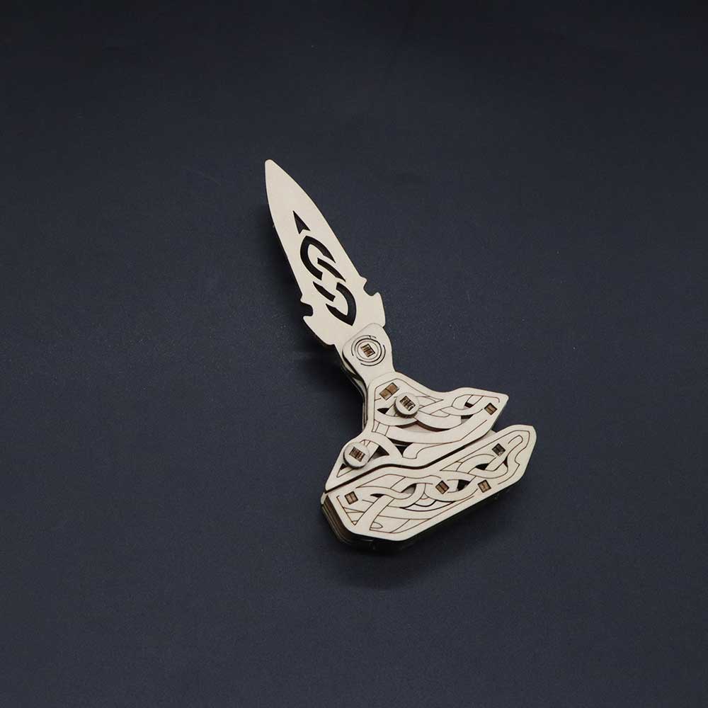 6 Cool Wooden Knife Model Kit 3D Blade Puzzle Toy