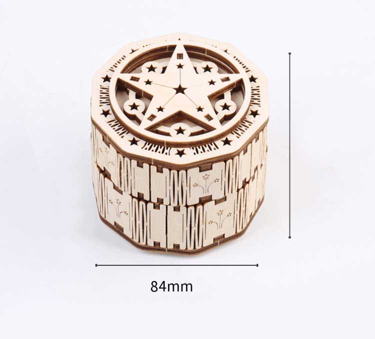 Music Box Ring Box Wooden Assembly Model 3D Three Dimensional Puzzle Box Gift Box