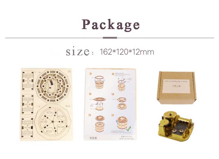 Music Box Ring Box Wooden Assembly Model 3D Three Dimensional Puzzle Box Gift Box