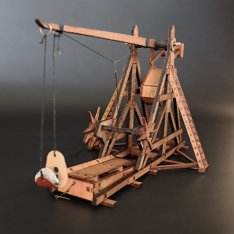 AM003 Stone thrower Wooden Mechanical Military Hobby Toys Kits For Adult