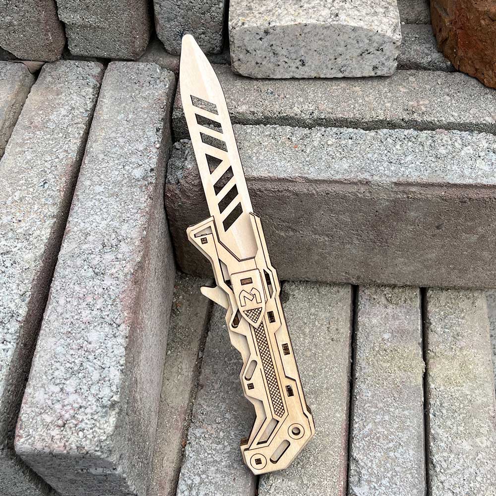 6 Cool Wooden Knife Model Kit 3D Blade Puzzle Toy