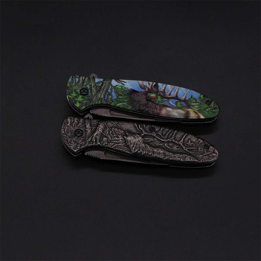 Male Deer Folding Knife Portable Camping Tool