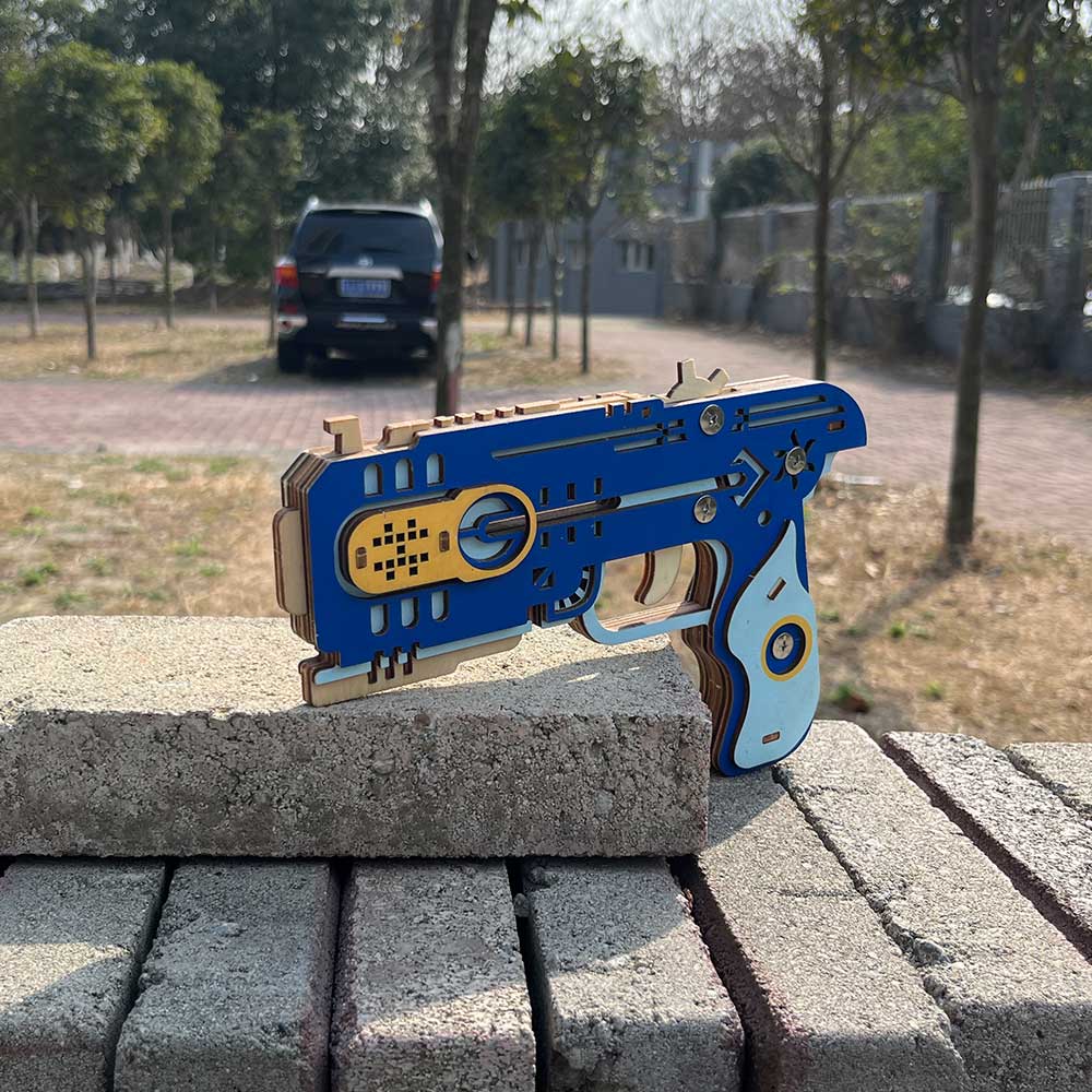 Wooden Kit Training Dragon Rubber Band Pistol Model Kit
