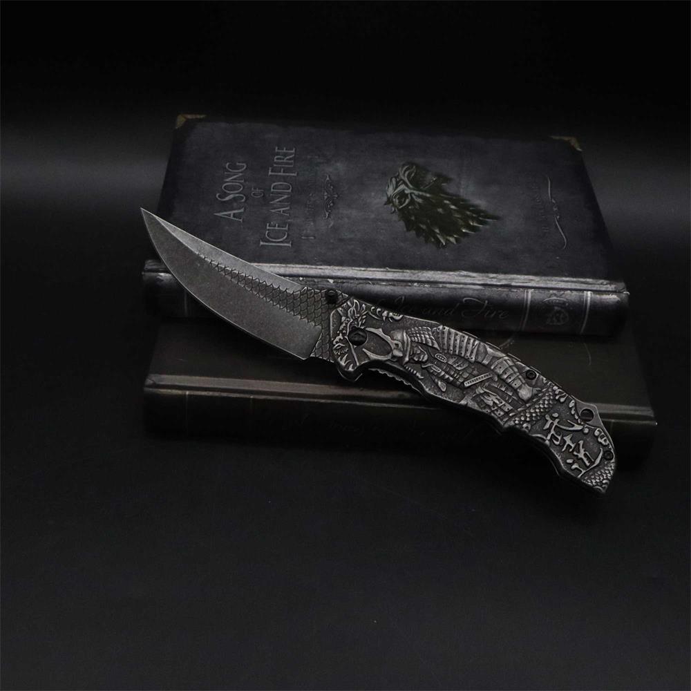 3D Samurai Sculpture Folding Knife