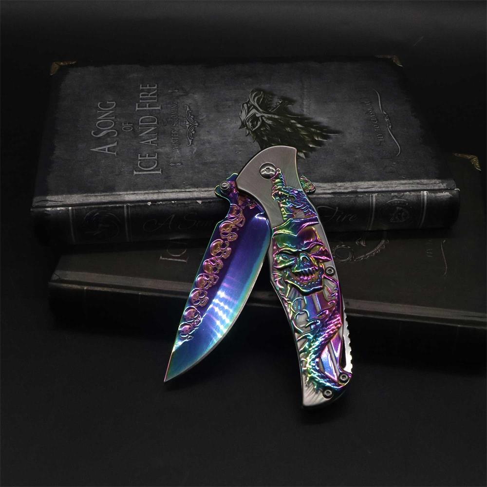Snake Skull Relief Folding Knife