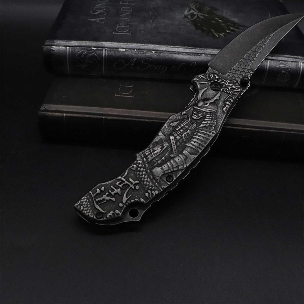 3D Samurai Sculpture Folding Knife