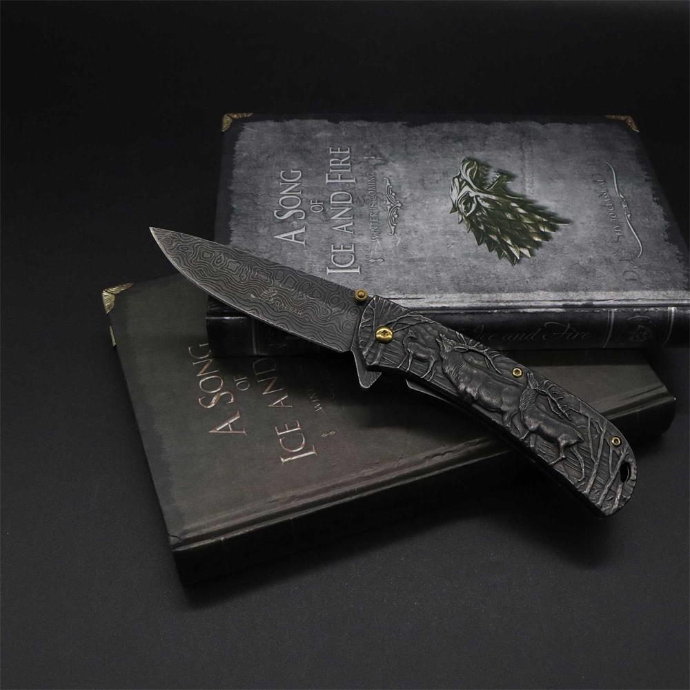 Fantastic Deer Family Folding Knife
