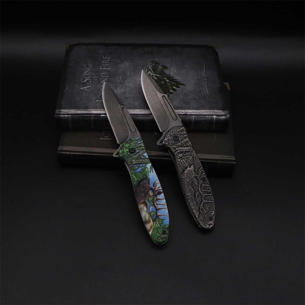 Male Deer Folding Knife Portable Camping Tool