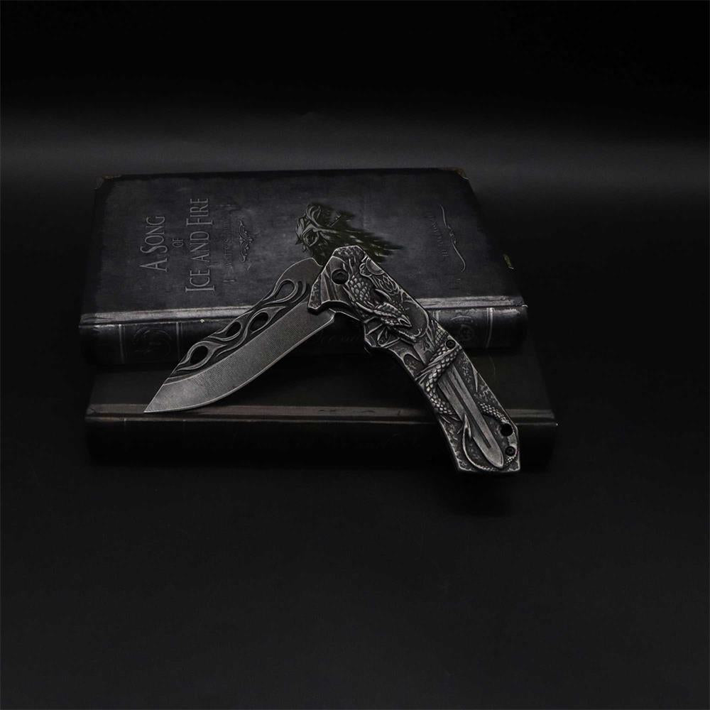 Cool Dragon With Sword Folding Knife