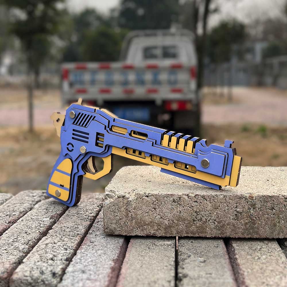 Battle Wolf 3D Gun Puzzle Wooden Rubber Band Gun Model Kit