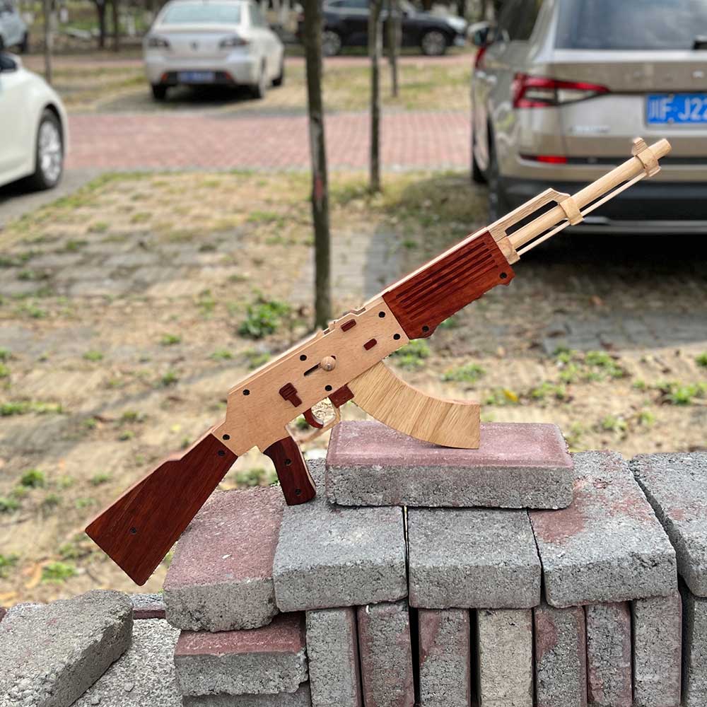AK47 Wooden Replica Rubber Band Gun Model Kit