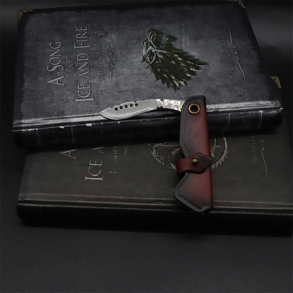 Damascus Steel Nepal Knife With Leather Case