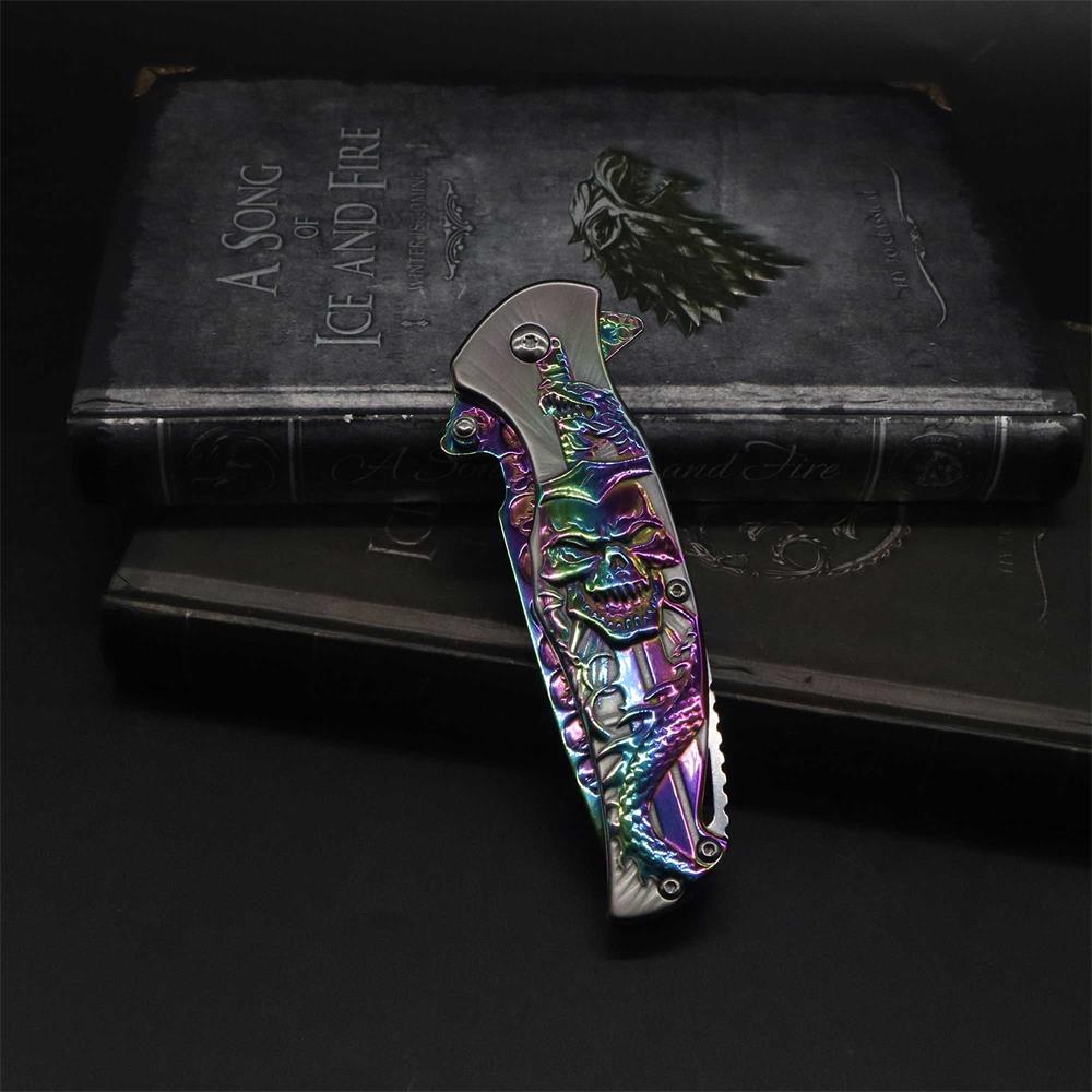 Snake Skull Relief Folding Knife