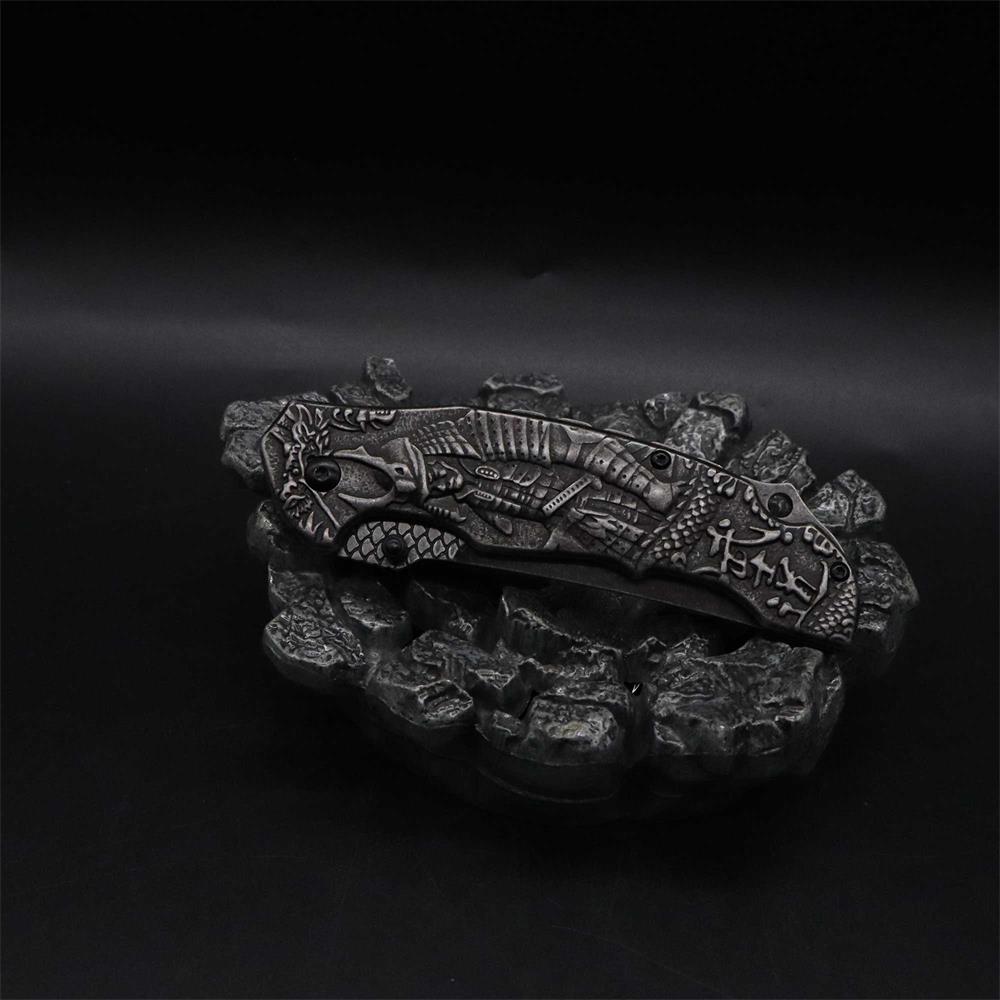 3D Samurai Sculpture Folding Knife
