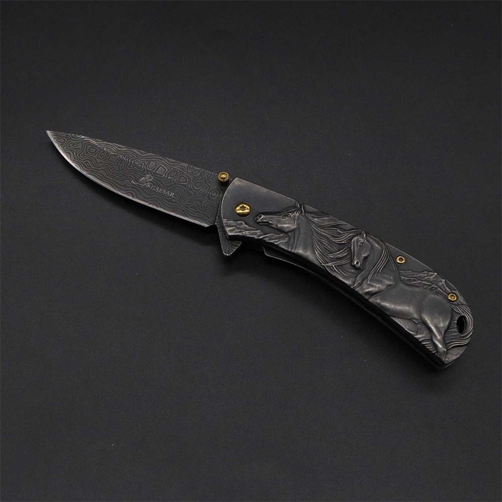 3D Horse Sculpture Folding Knife