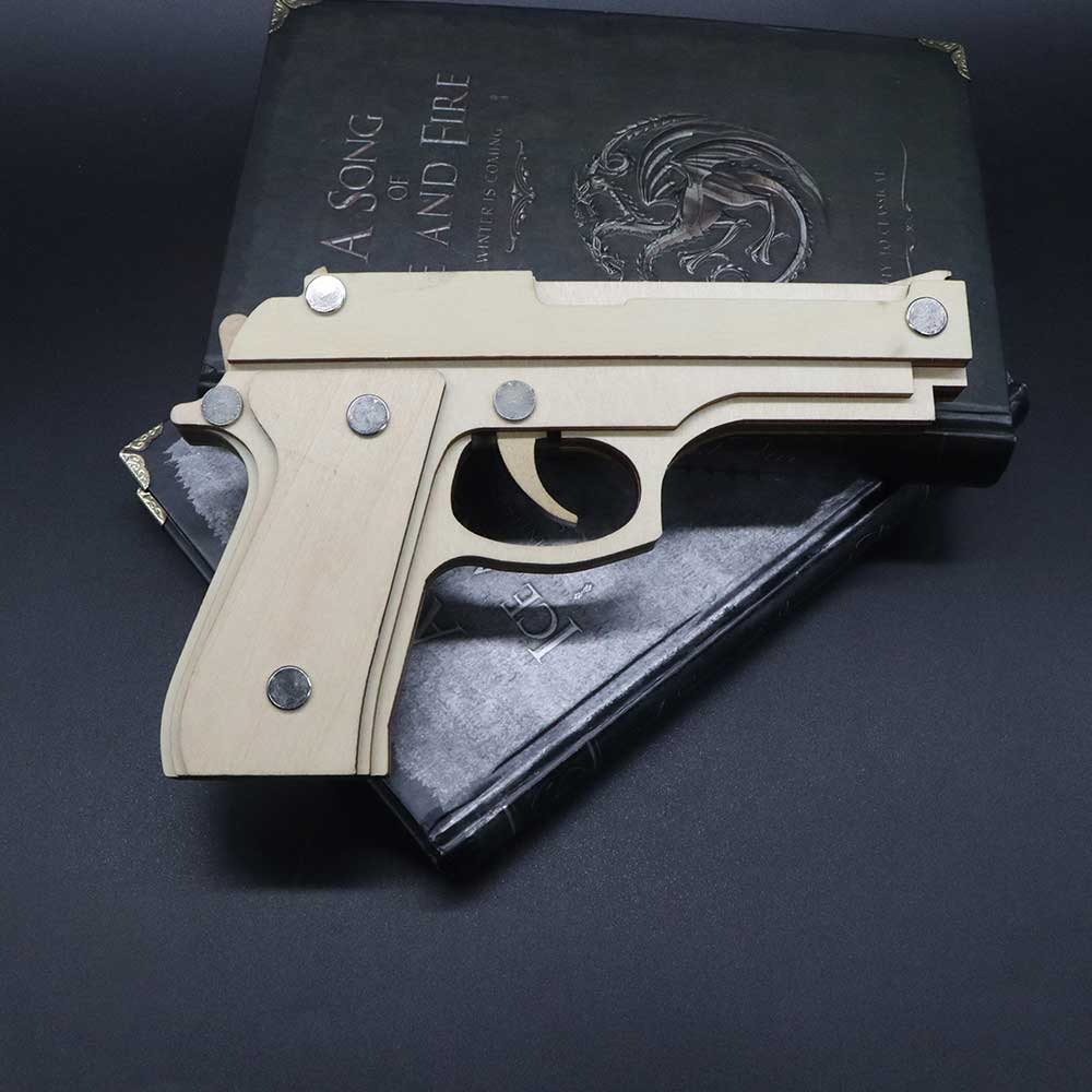 Assembled M92F Wooden Rubber Band Gun