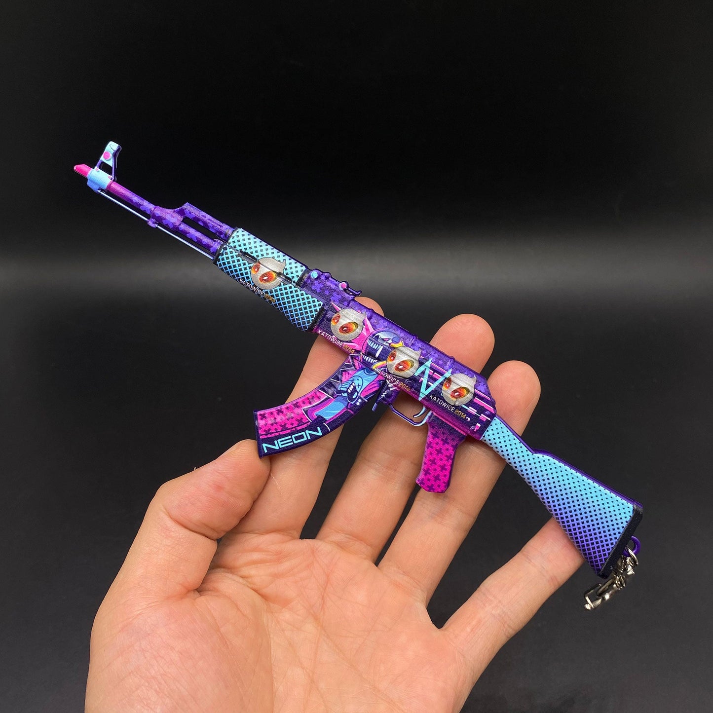 AK47 Neon Rider Metal Miniature Gun 18CM/7.1"