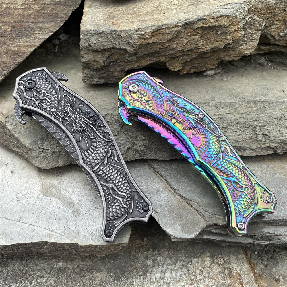 Chinese Dragon Totem Folding Knife