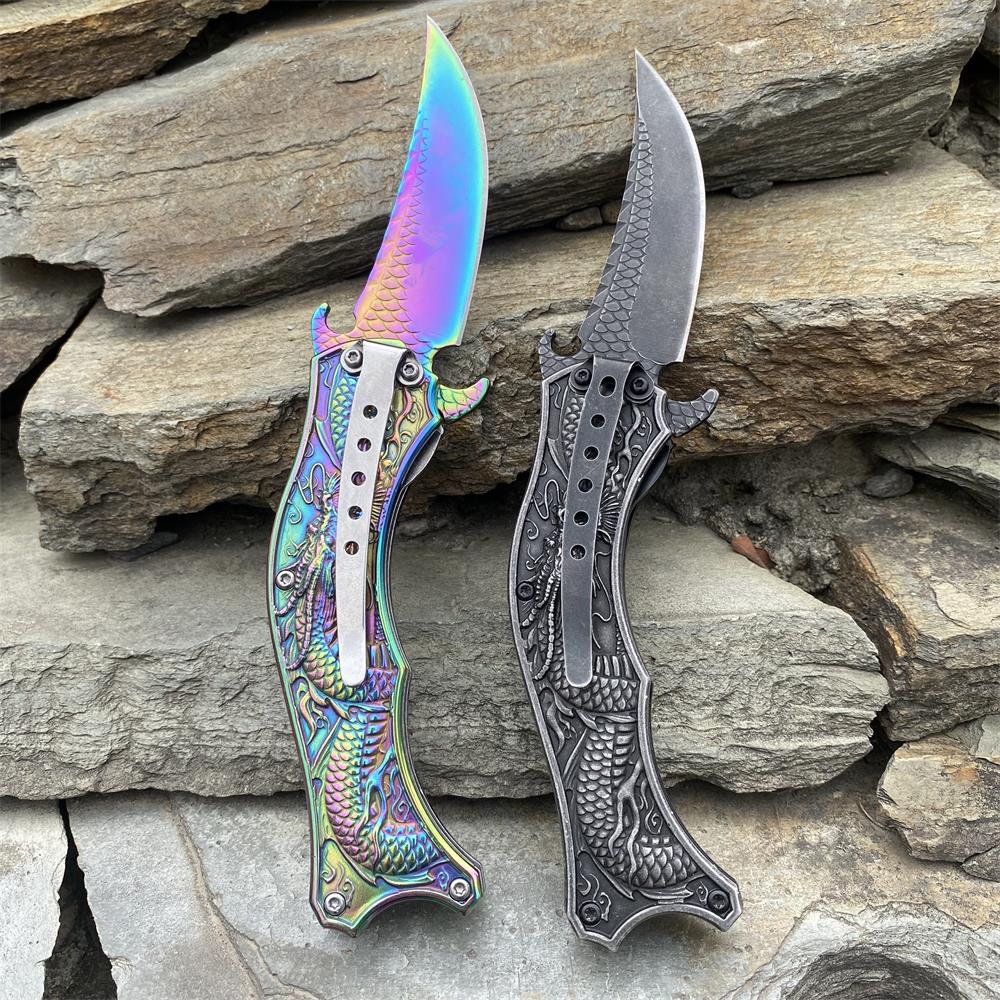 Chinese Dragon Totem Folding Knife