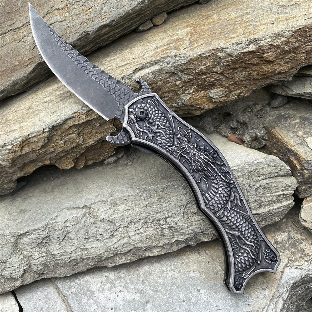 Chinese Dragon Totem Folding Knife