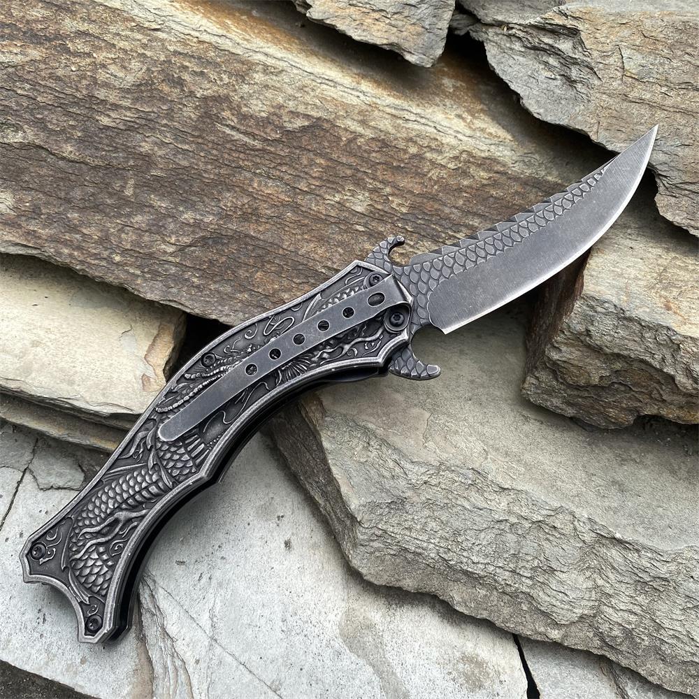 Chinese Dragon Totem Folding Knife