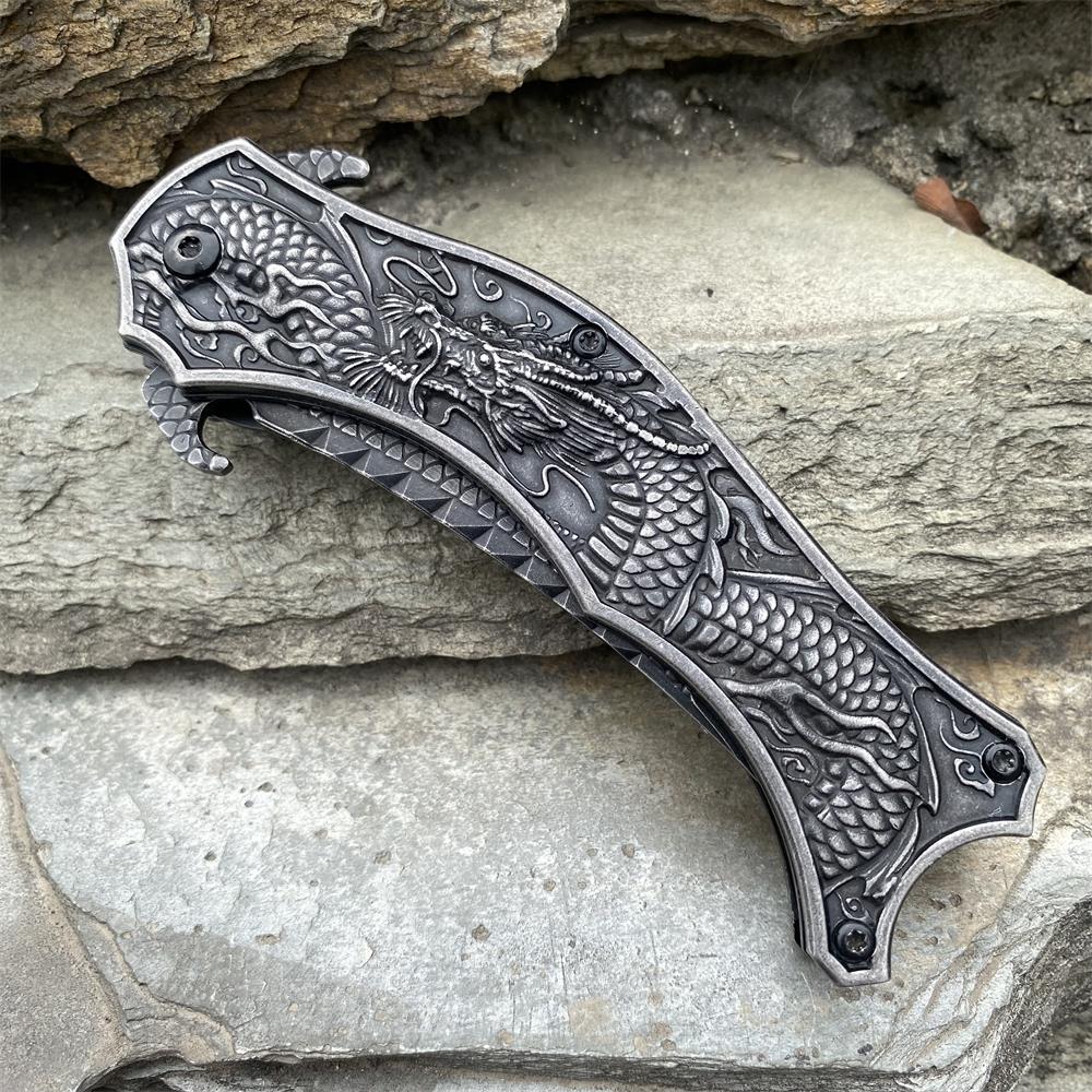 Chinese Dragon Totem Folding Knife