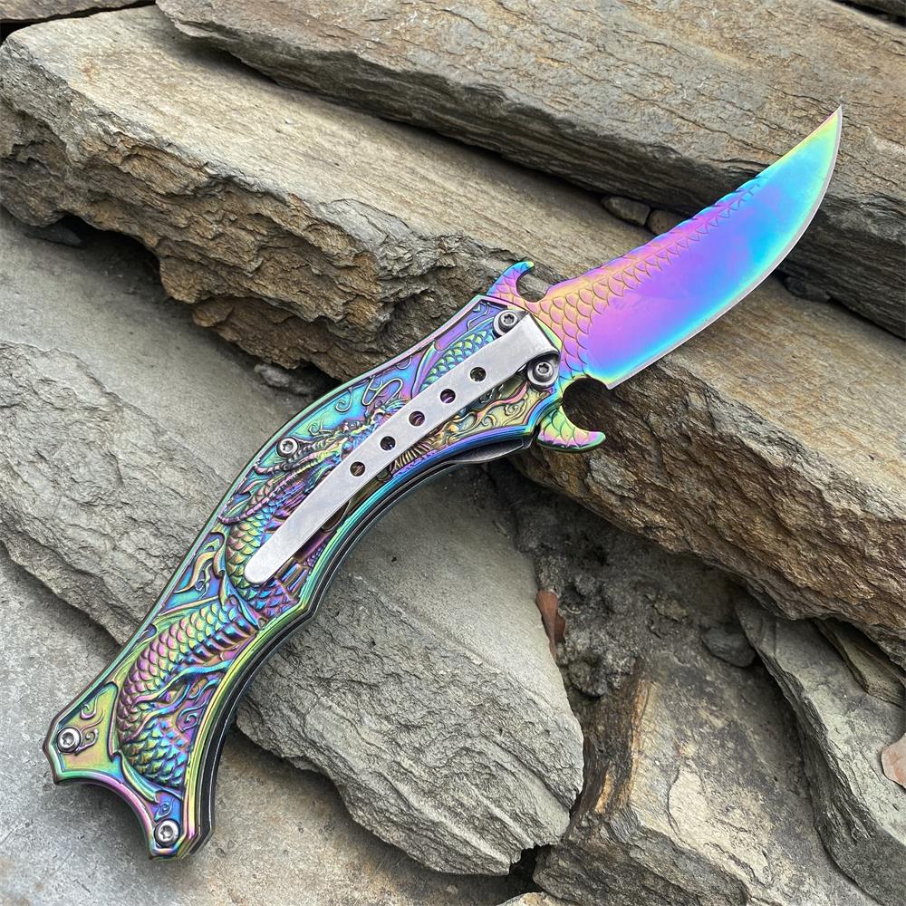 Chinese Dragon Totem Folding Knife
