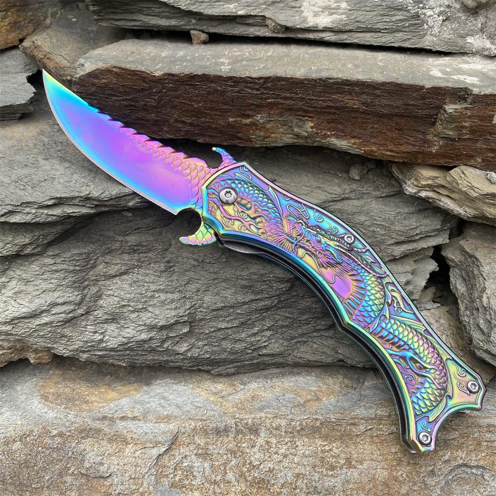 Chinese Dragon Totem Folding Knife