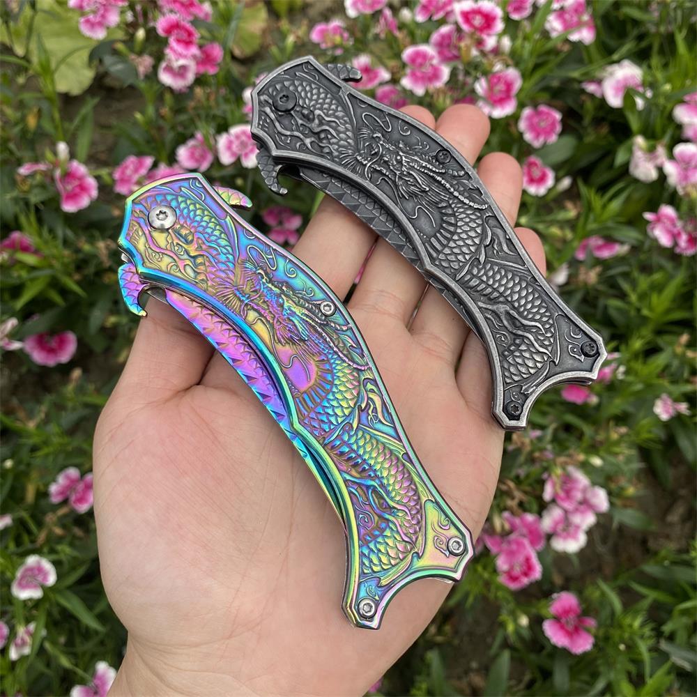 Chinese Dragon Totem Folding Knife