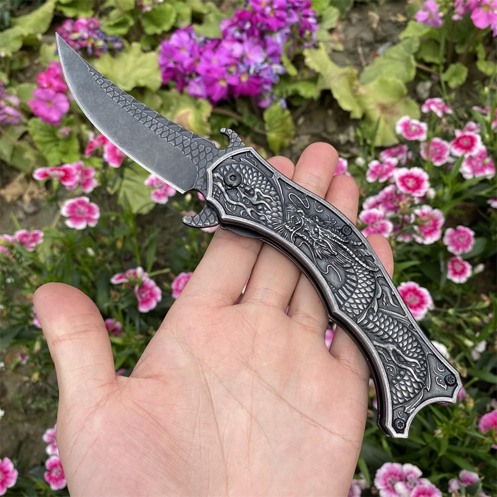 Chinese Dragon Totem Folding Knife