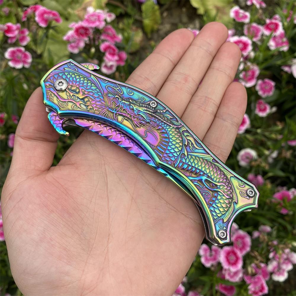 Chinese Dragon Totem Folding Knife