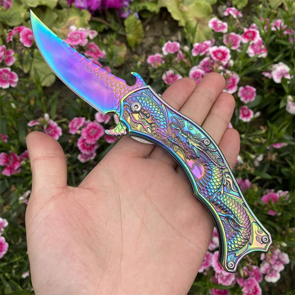 Chinese Dragon Totem Folding Knife