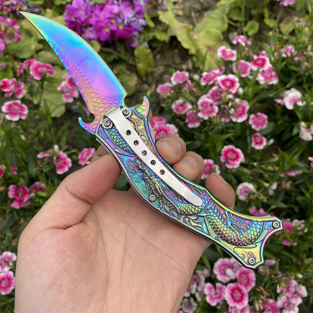 Chinese Dragon Totem Folding Knife