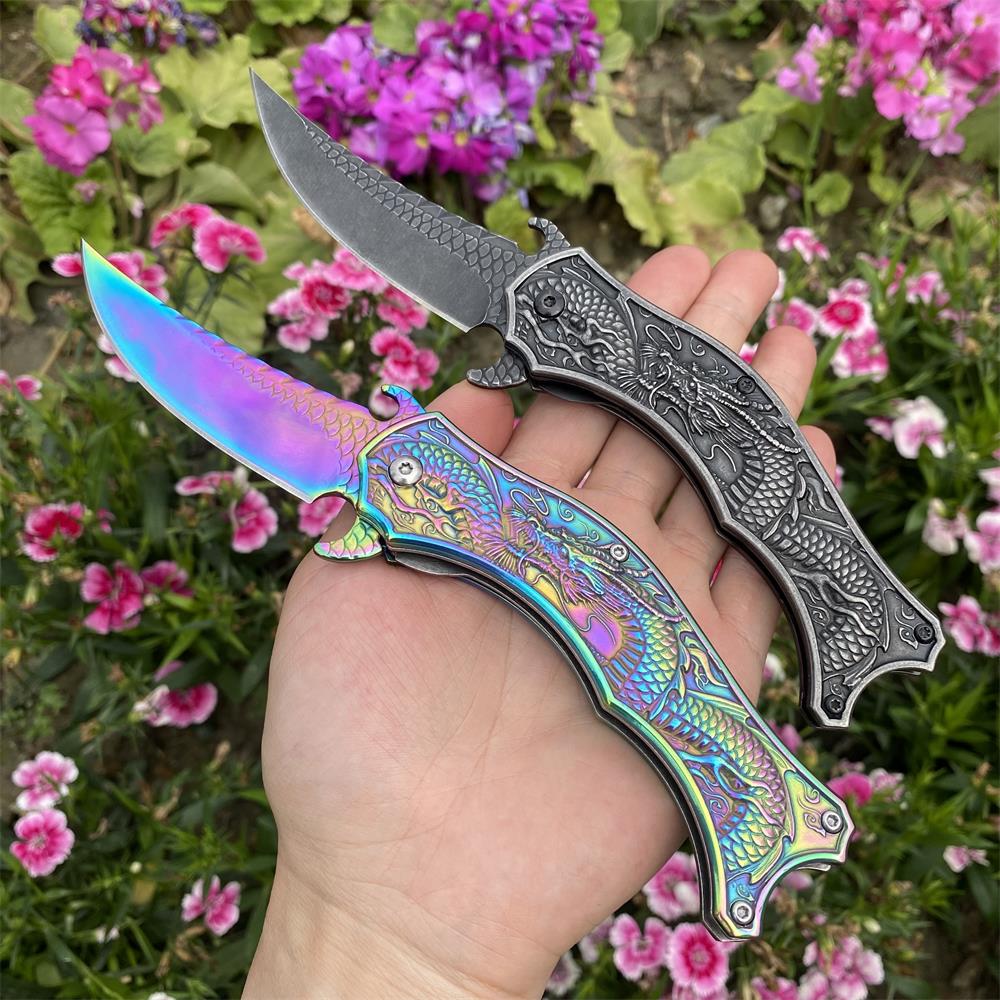 Chinese Dragon Totem Folding Knife